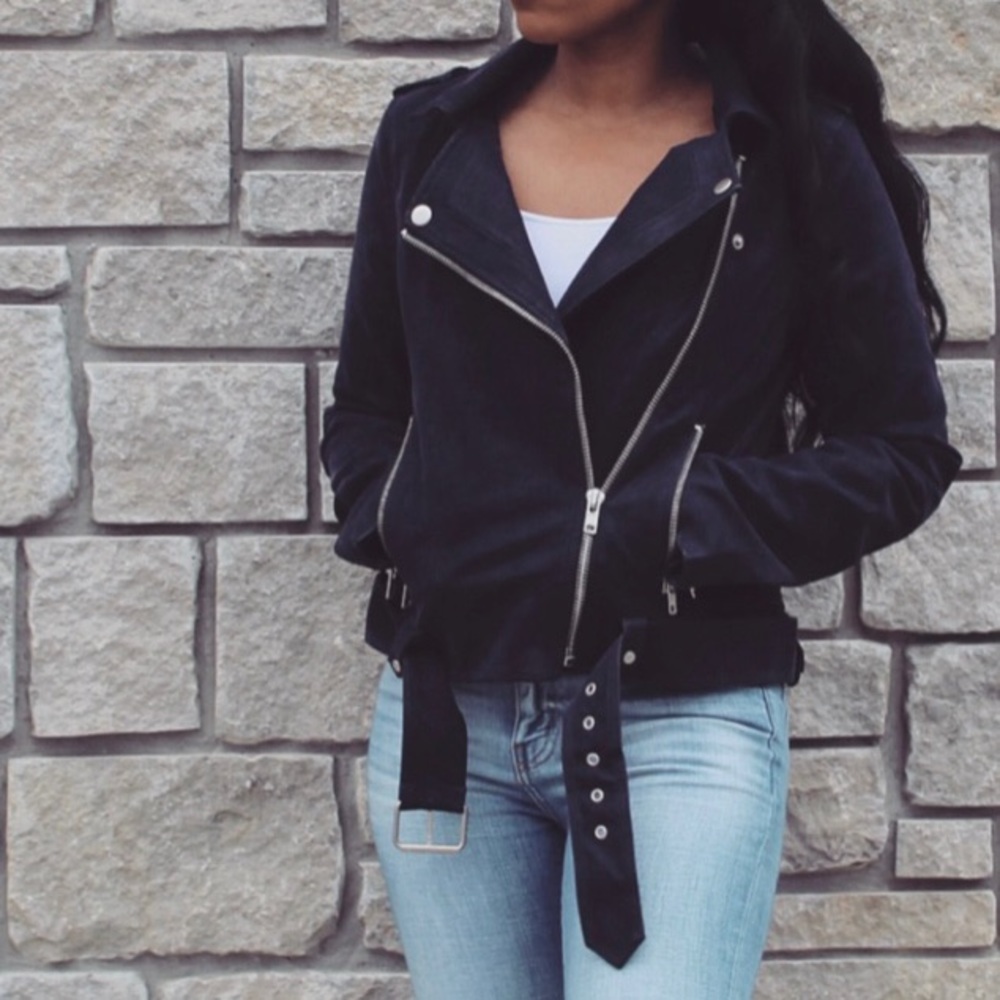 Vegan Suede Moto Jacket